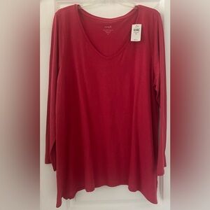 NWT Pure Jill Puma Women's XL Light Red Long Sleeve Tee JJill
